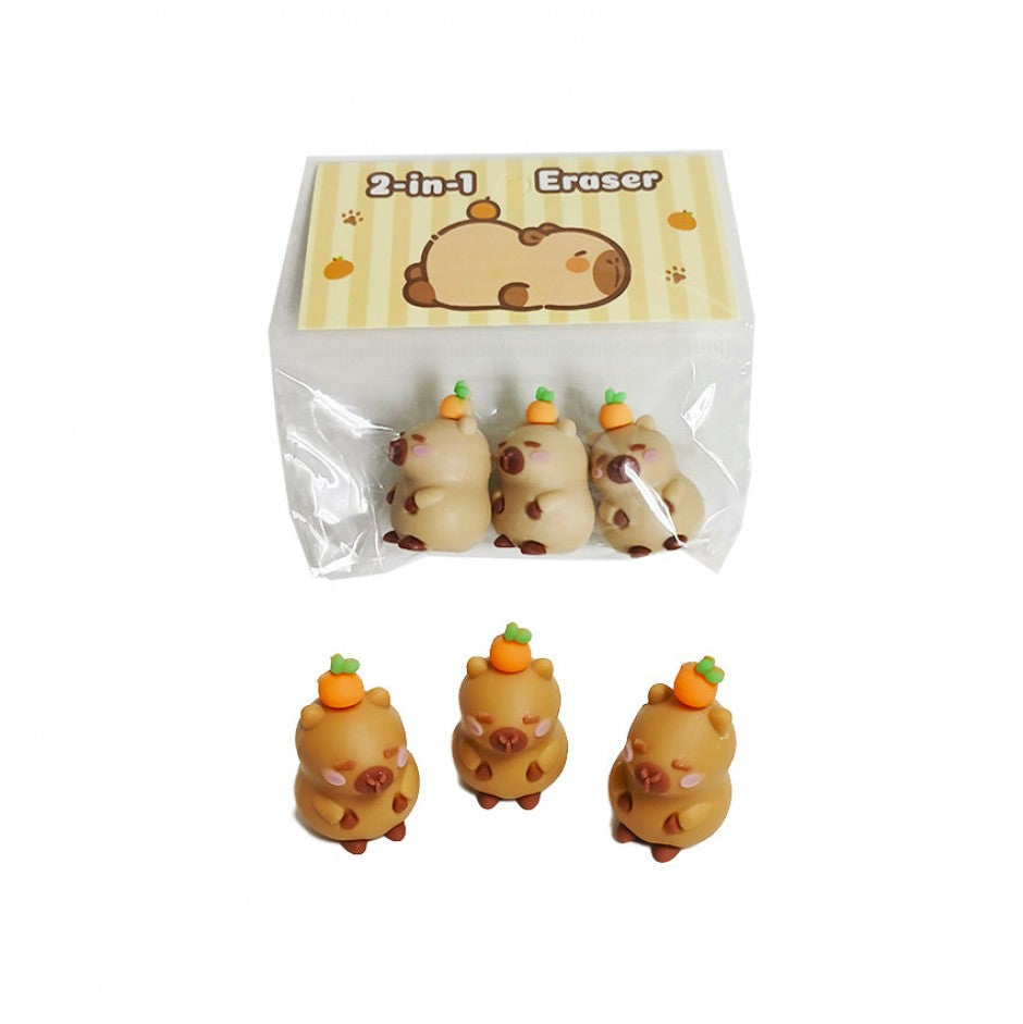 Borrador Capibara Tapon lapiz(3 unidades)