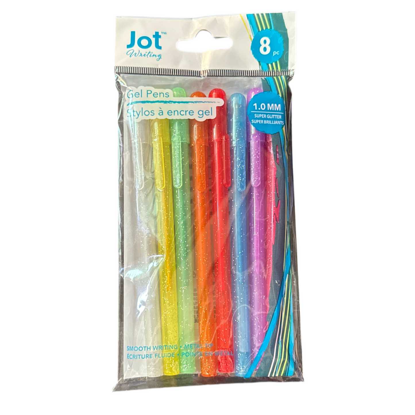 Lapiceros JOT GEL con GLITTER Bolsa de 8pc