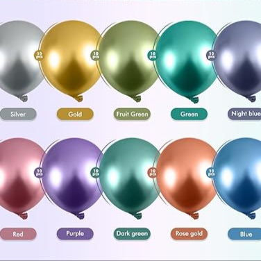 Globos Cromados Metalicos Surtidos 12" (paquete 25u)