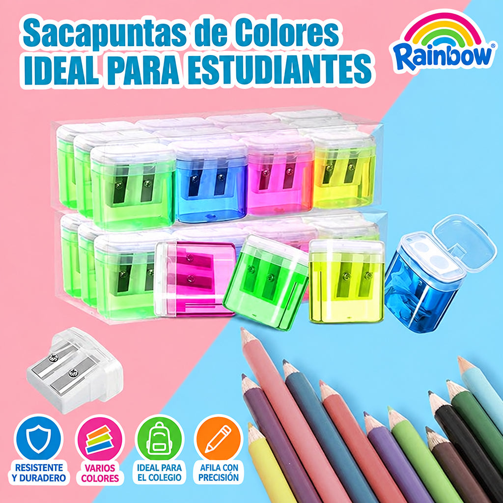 Sacapunta Plástica Doble Agujero con Depósito