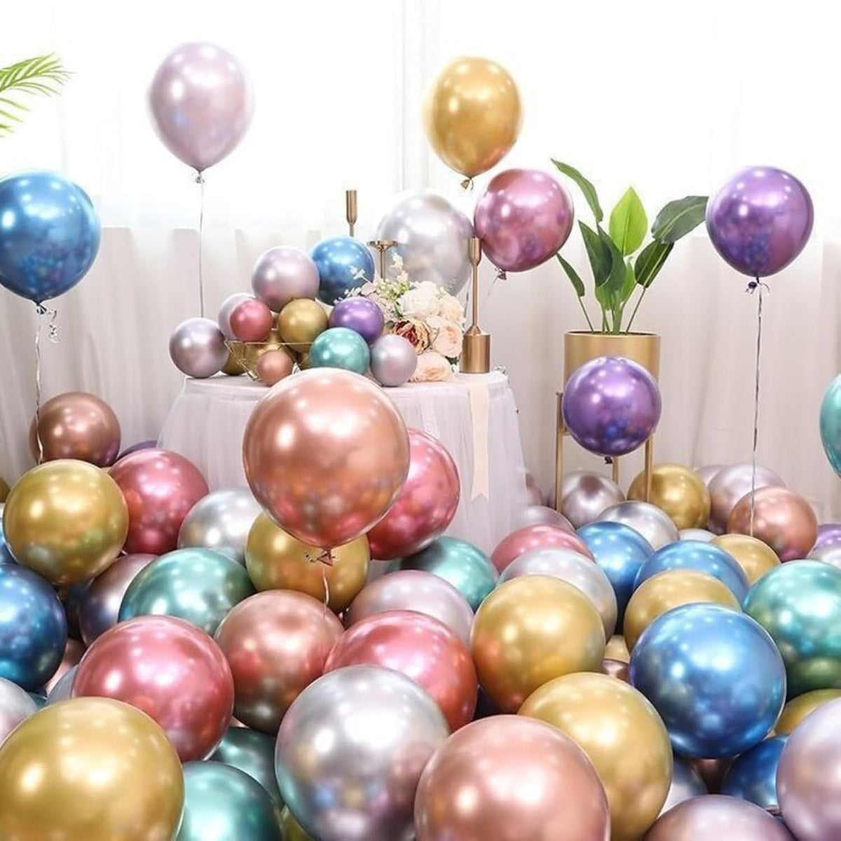 Globos Cromados Metalicos Surtidos 12" (paquete 25u)
