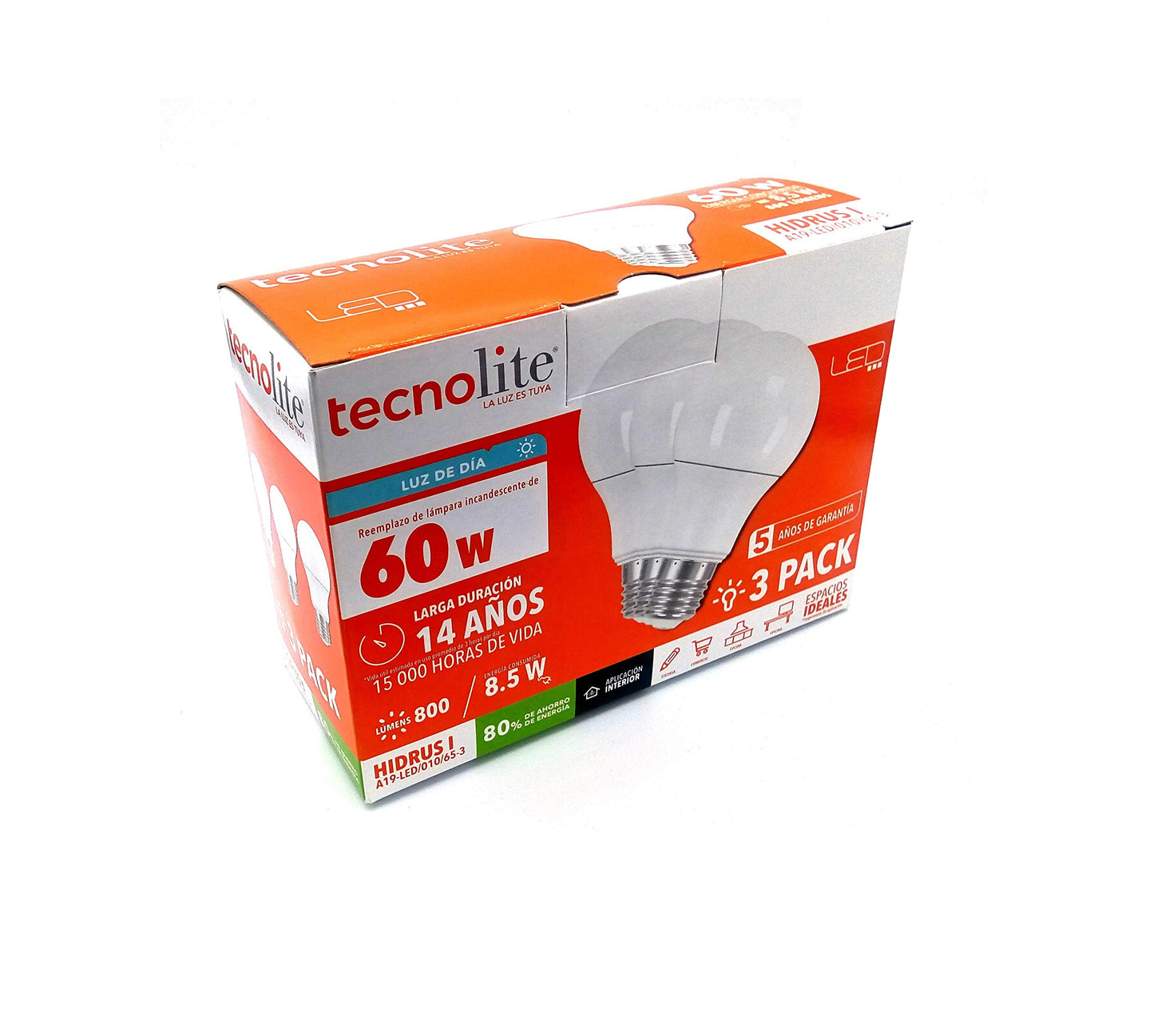 Foco led 60w, tecnolite 3 pack