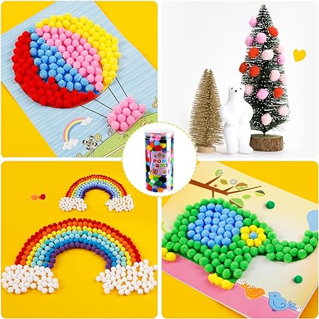 Pompones de 1 Pulgada colores Surtidos (100 unidades)