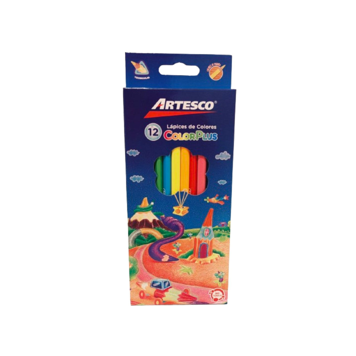Artesco Lapices de Colores Largos Triangulares 12 Unidades