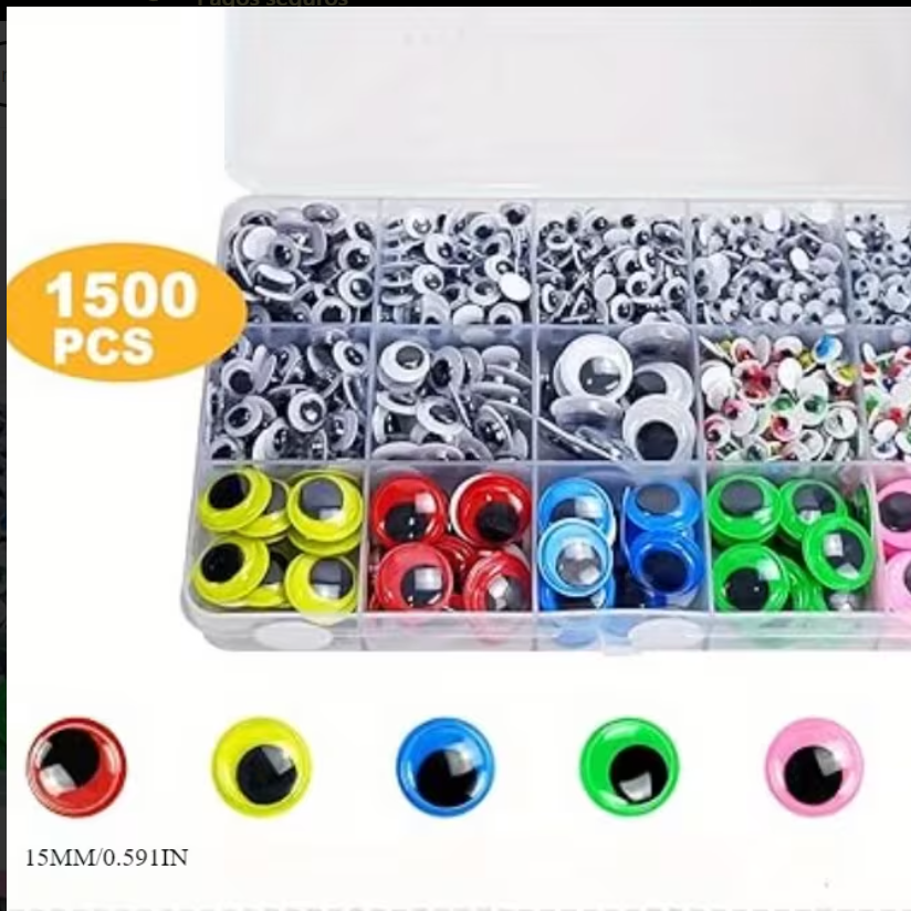Ojitos Meneantes con Adhesivo Tamaños Y Colores Surtidos(1500unidades)