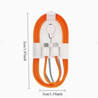 Cables de Carga Dual Tipo-C Naranja 60W