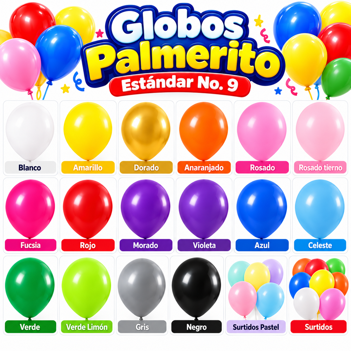 Globos Palmerito #9 (100 u)