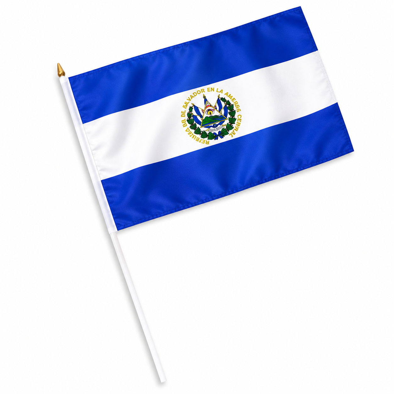 Bandera el Salvador Palo Pequeña 20x28cm