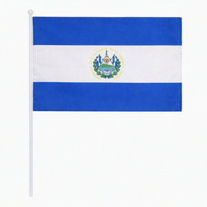 Bandera el Salvador Grande Palo 40x60cm
