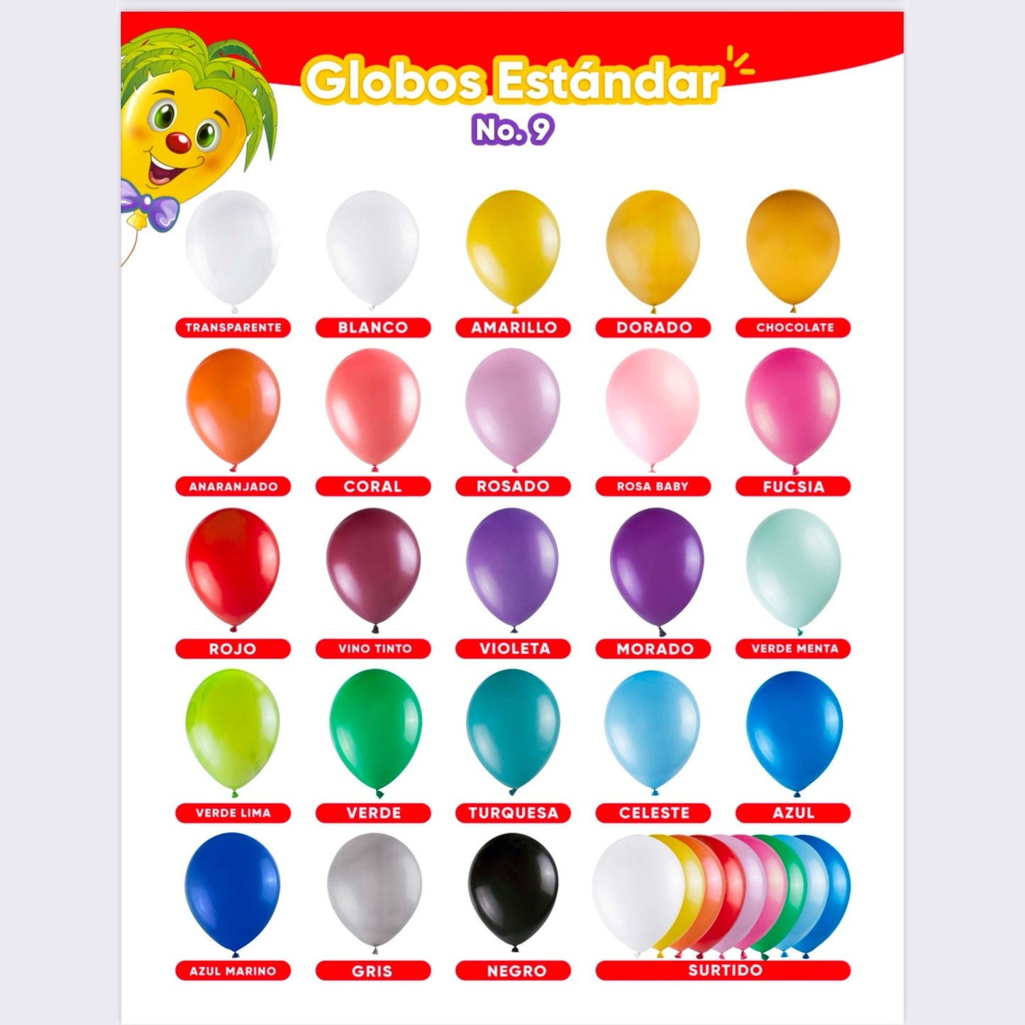 Globos Vejigas Palmerito #9 (bolsa 100 u)