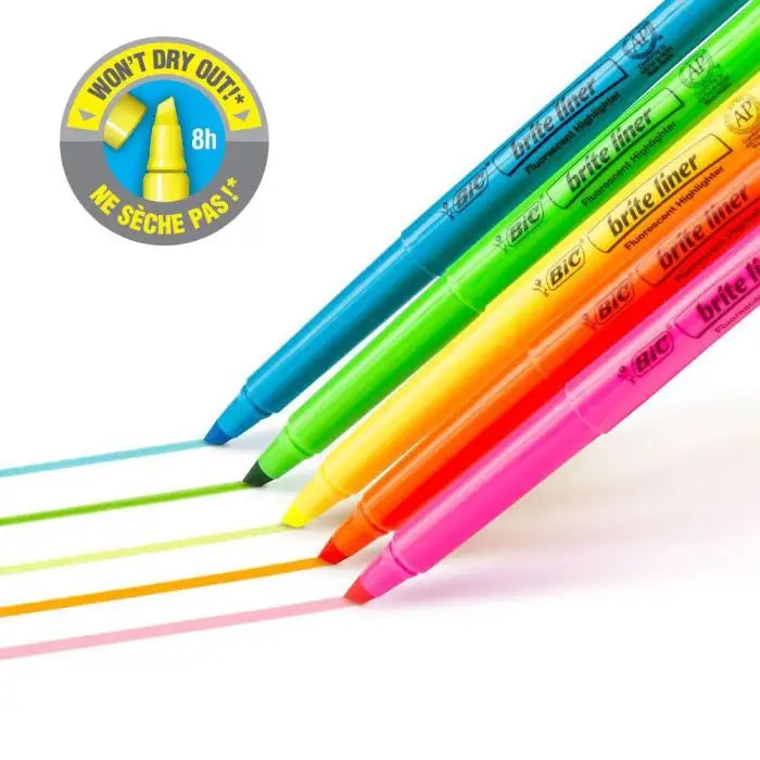 Resaltadores, Marcadores, Bic (5u)