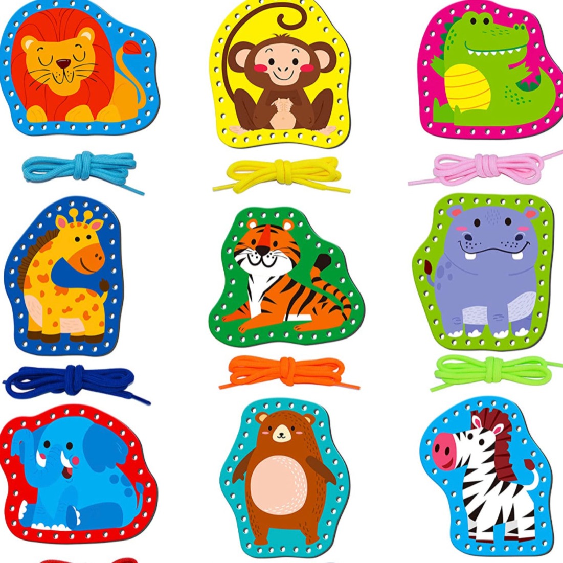 Juego Enlazable de Figuras Animales y Cintas