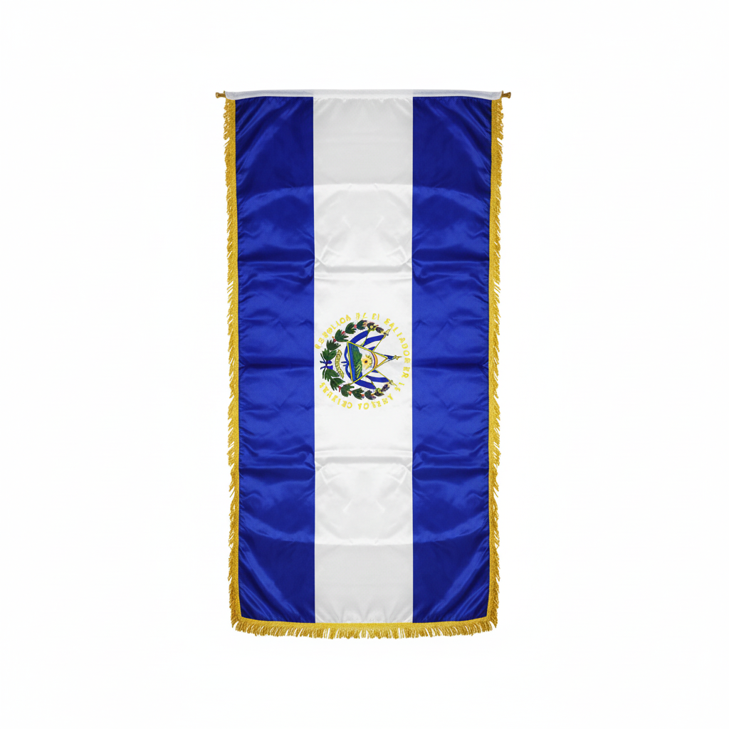 Bandera El Salvador 90x145cm Satinada