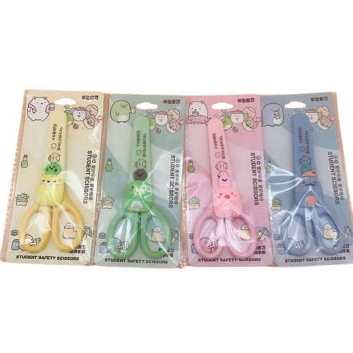 Tijeras de niños con figuras y estuche