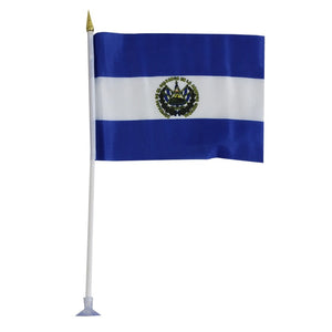 Bandera el Salvador Pequeña Ventosa 14x21cm