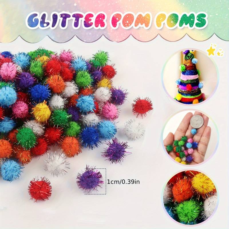 Pompones MIx con Gliter