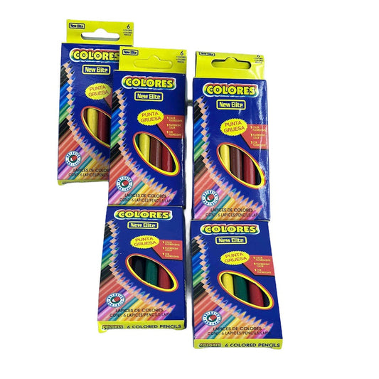 Lapiz de Color Corto Carton Economico 6 Unidades