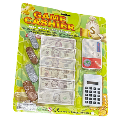 Juego de Billetes, moneda y calculadora