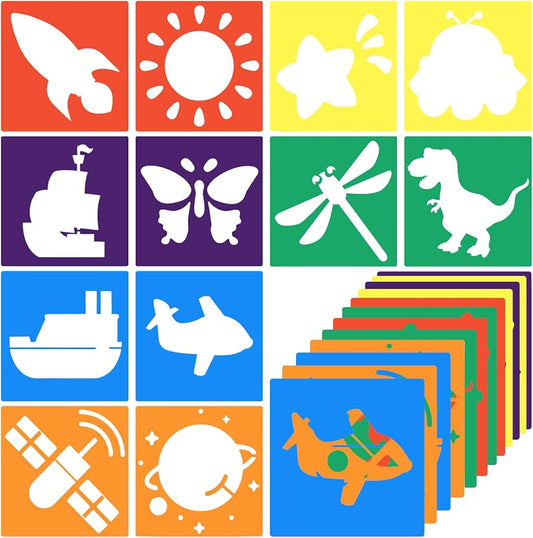 Plantillas de Dibujo, Moldes 1/4 Tamaño Carta Plastico (set 6u)