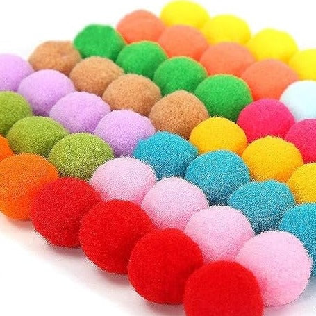 Pompones de 1 Pulgada colores Surtidos (100 unidades)