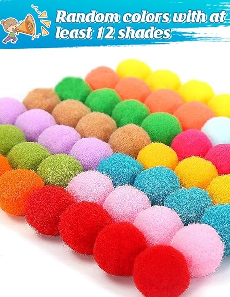 Pompones de 1 Pulgada colores Surtidos (100 unidades)