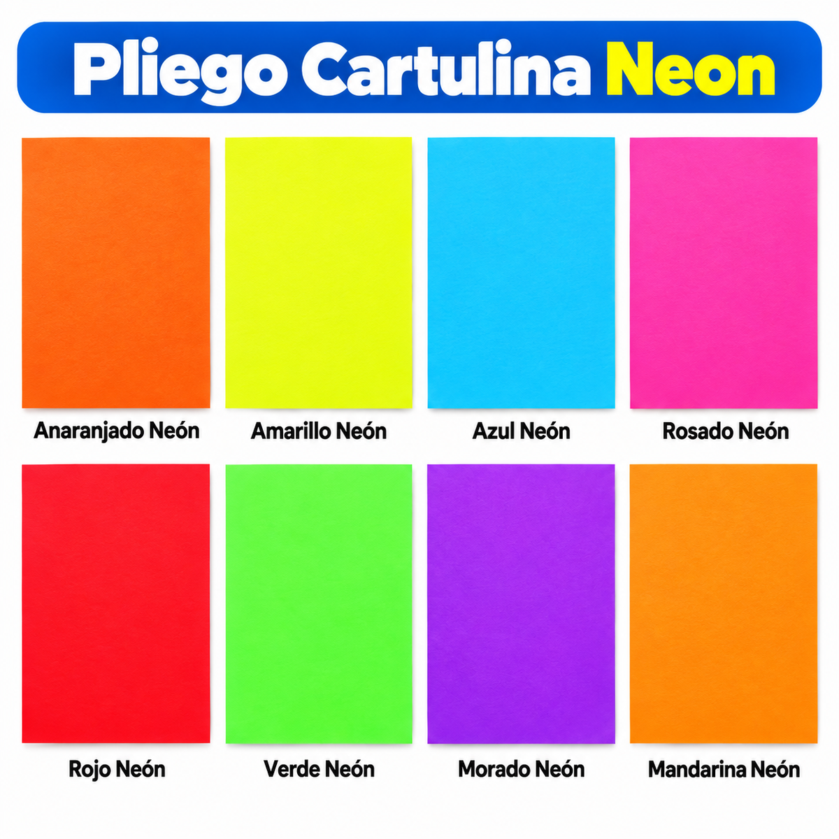 Cartulina Neon Pliegos