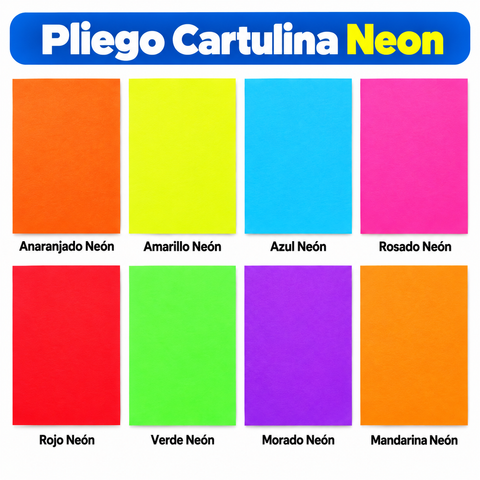 Cartulina Neon Pliegos