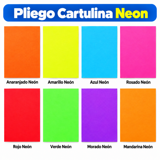 Cartulina Neon Pliegos