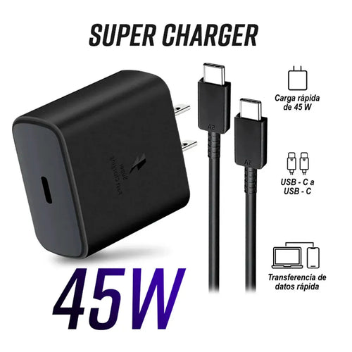 Set Cubo Cable Tipo C a C  45w