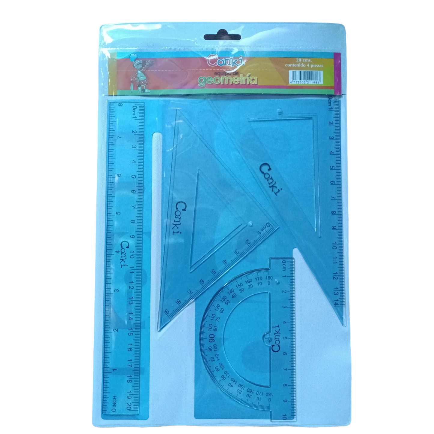 Estuche de Geometrica Plastico conki 20cm