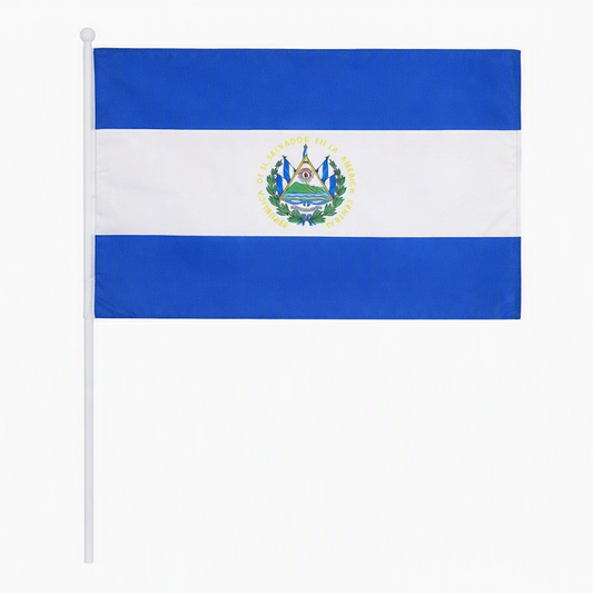 Bandera el Salvador Grande Palo 40x60cm