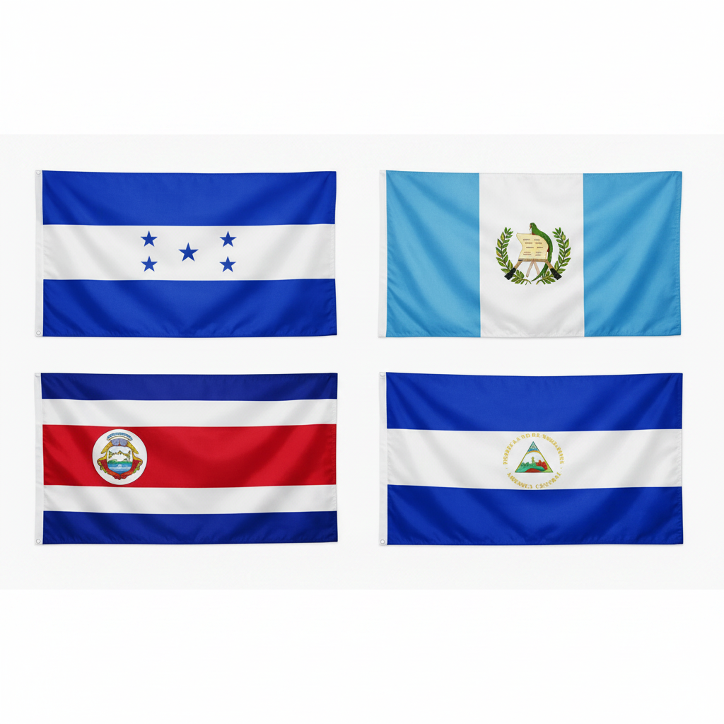 Banderas Centro America Dacron 80x160cm