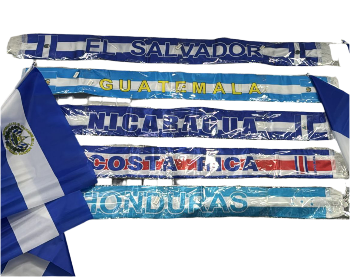 Bufandas Paises de Centro America 14x128cm