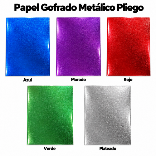 Papel Gofrado Metalico Pliego