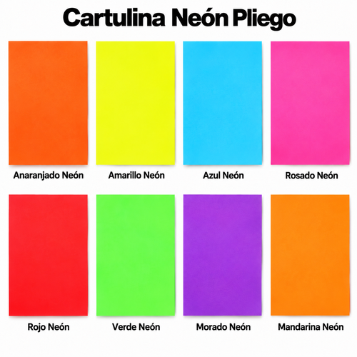 Cartulina Neon Pliegos