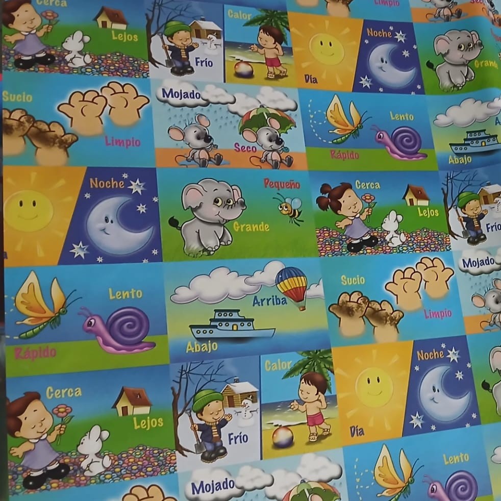 Pliego de Papel de Regalo Educativo y Recortes