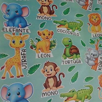Pliego de Papel de Regalo Educativo y Recortes
