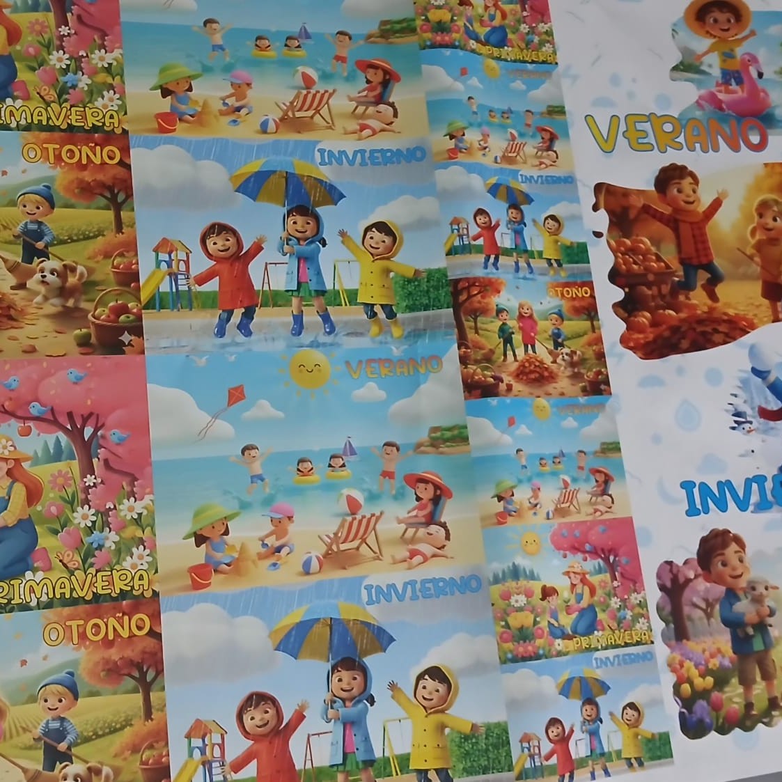 Pliego de Papel de Regalo Educativo y Recortes