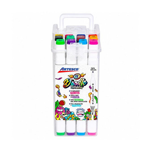 Marcadores Artesco Doodle X12 Doble Punta
