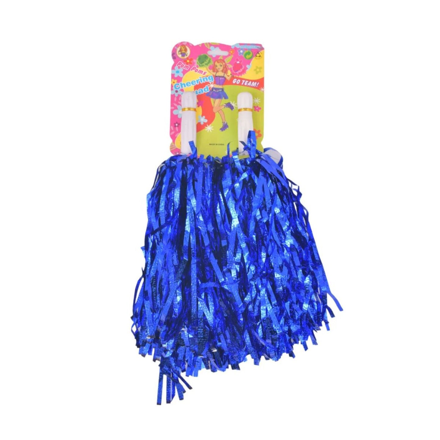 pompones porras azul par