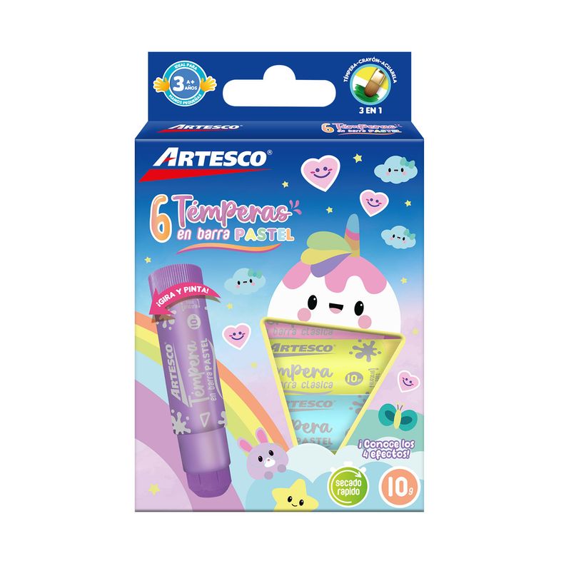 Tempera Artesco Barra Pastel (6u)