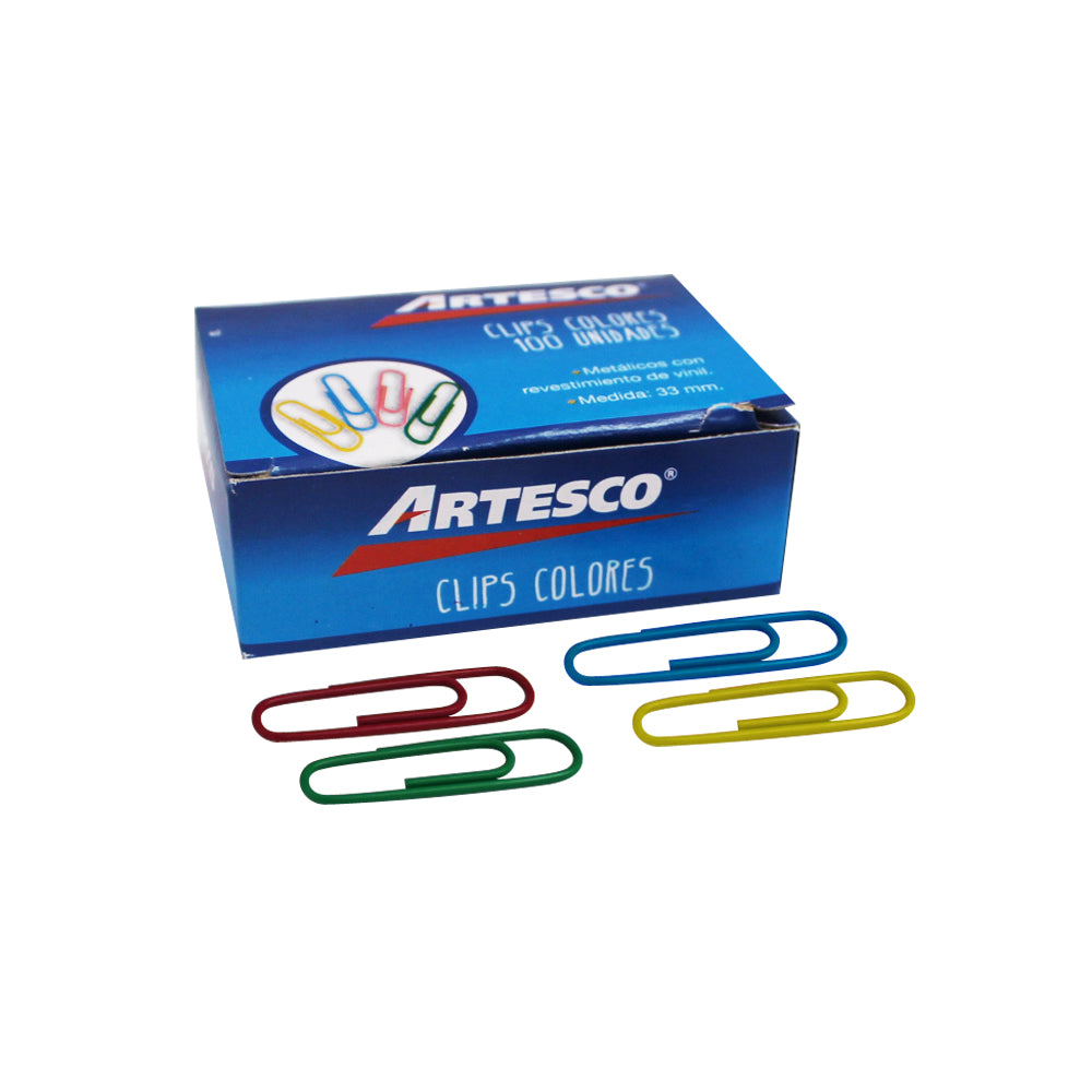 Caja de Clip Plasticos de Colores